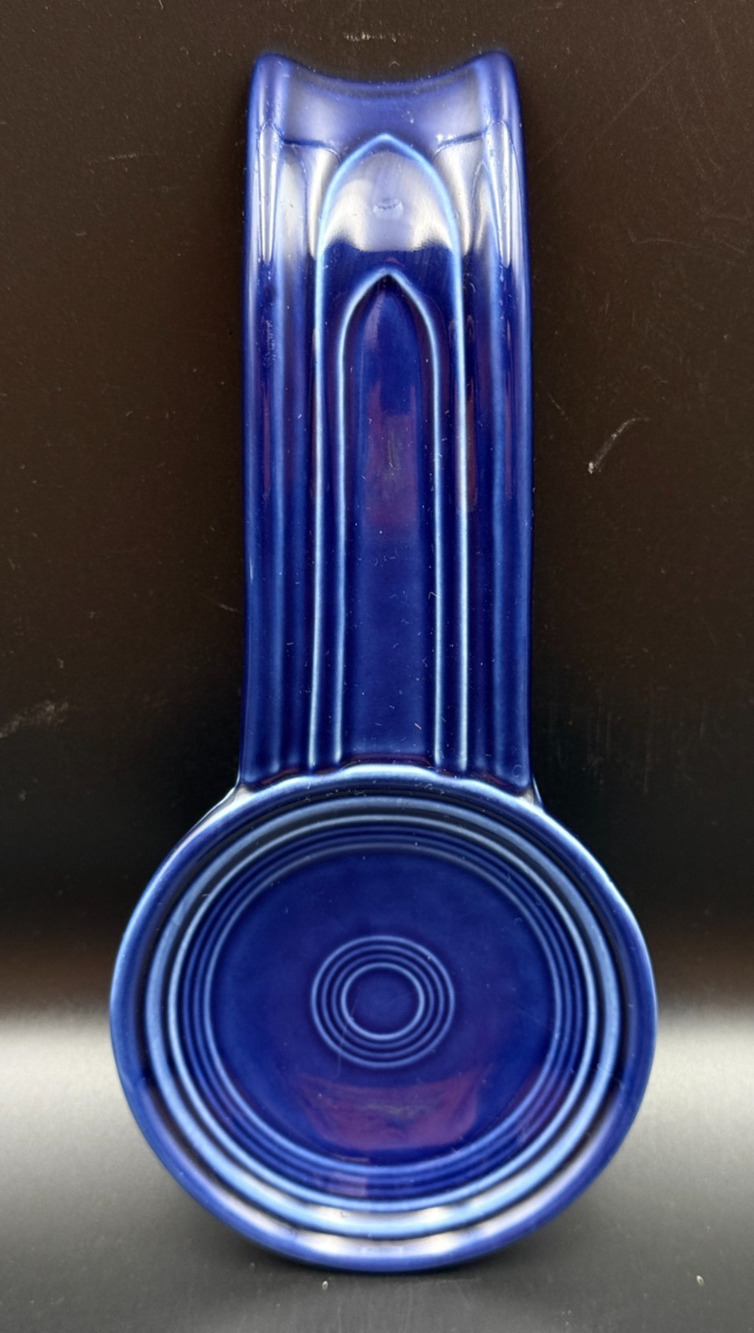 Vintage Cobalt Blue Fiesta Ware Spoon Rest HLC Made in USA #58 Kitchen Decor